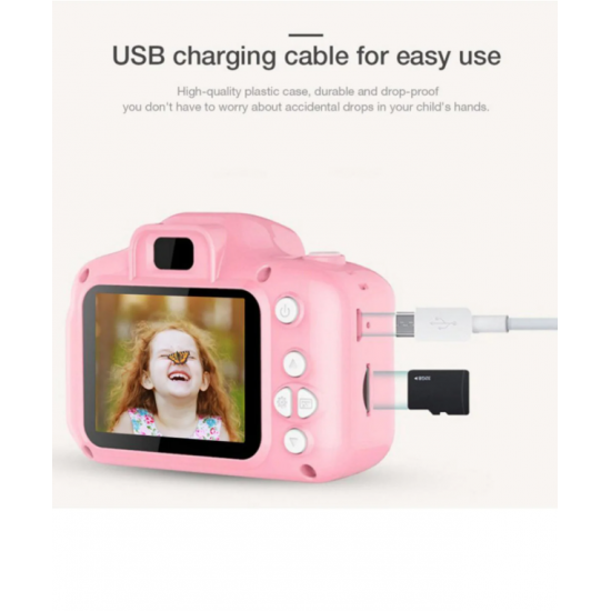 PixyKid™ Kamera fotoğraf makinesi (16GB hafıza kartlı) Pembe